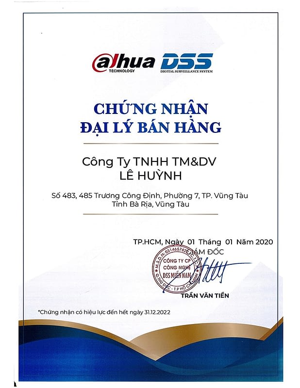 GIỚI THIỆU CAMERA VŨNG TÀU 2 chung nhan dss