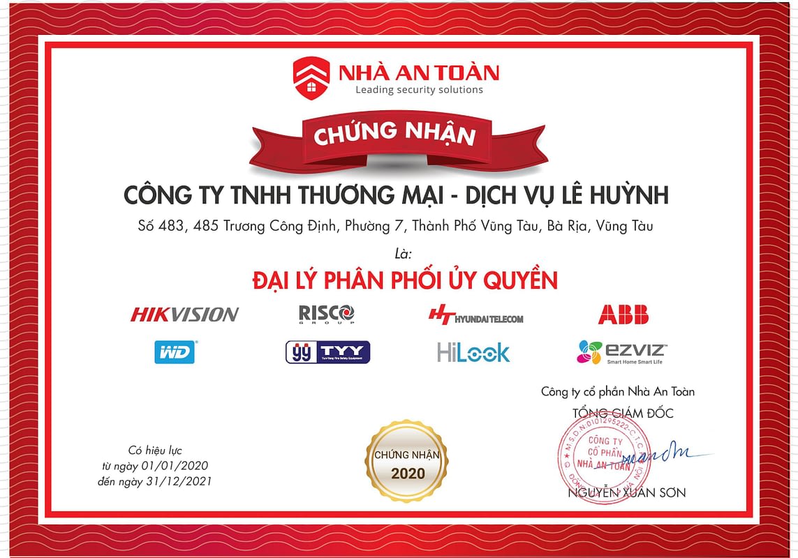 GIỚI THIỆU CAMERA VŨNG TÀU 1 chung nhan dai ly